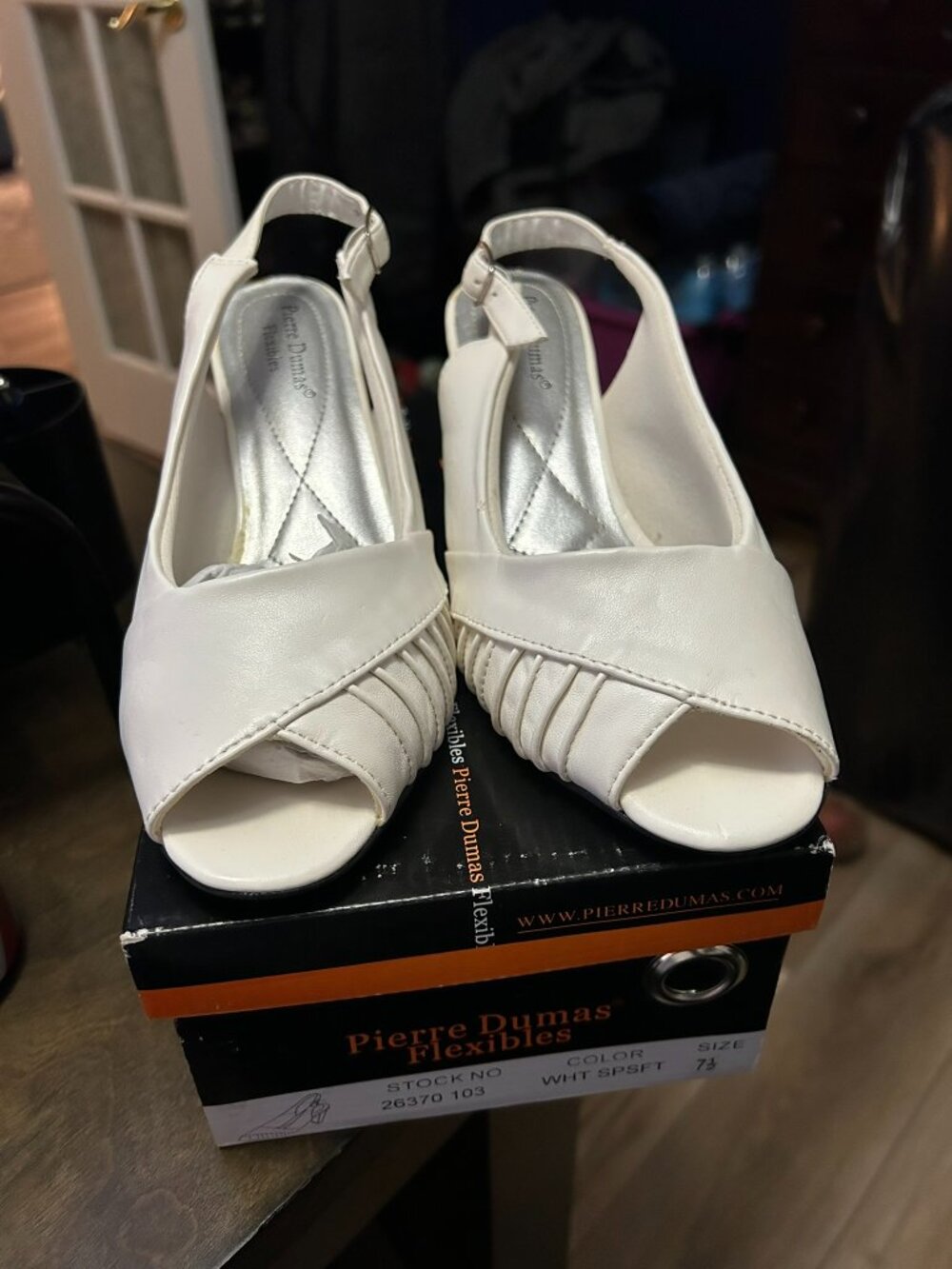 Pierre Dumas Flexibles slingback peep-toe heels